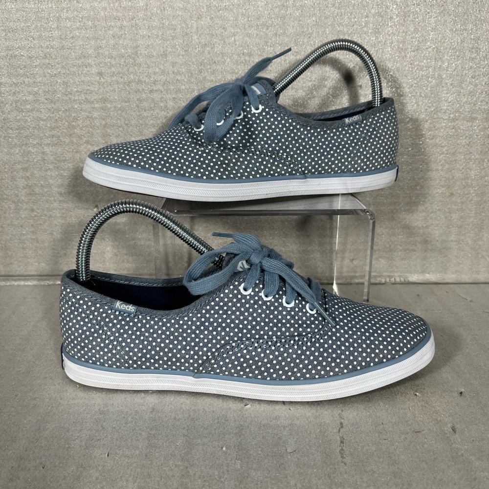 Keds Women's Blue/White Polka Dot Lace-Up Sneakers Size 7.5/EU38